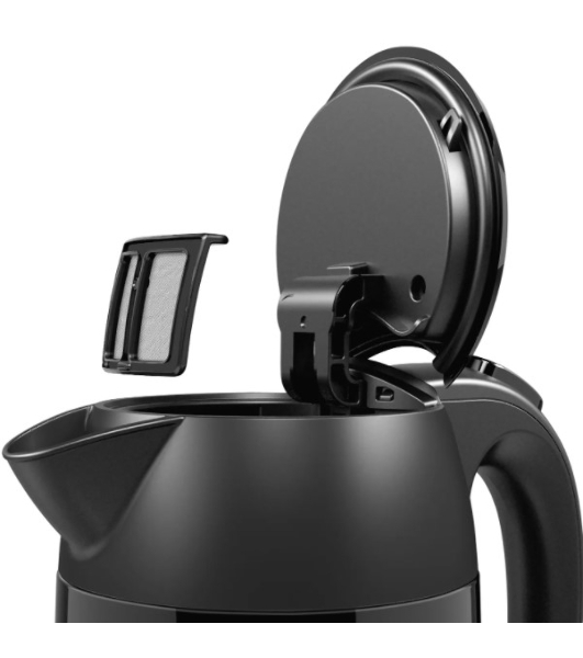 Электрочайник Bosch TWK3P423 черный, 1.7 л, 2400 Вт, скрытый нагревательный элемент