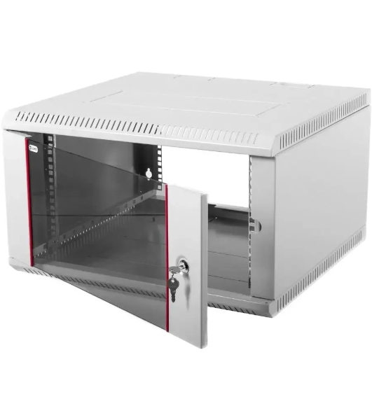 Шкаф настенный ЦМО ШРН-Э-6.350 6U 600x350 мм пер. дв. стекл несъемные бок. пан. серый