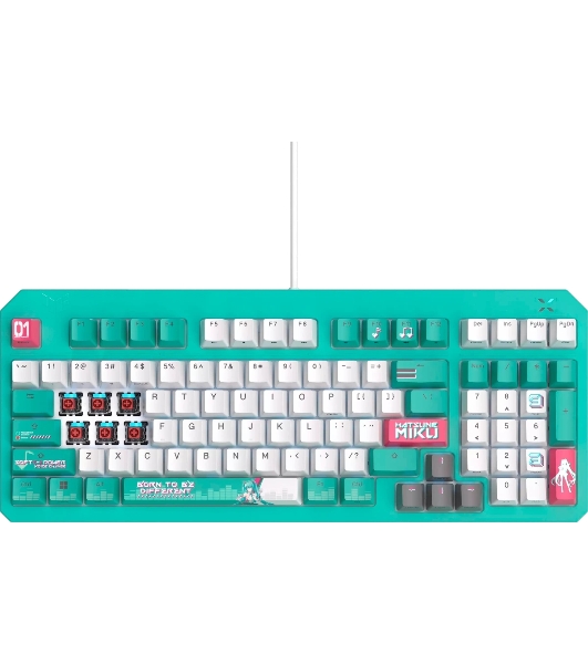 Клавиатура ASUS TUF Gaming K3 Gen II MIKU Edition проводная, USB Type-A, голубой