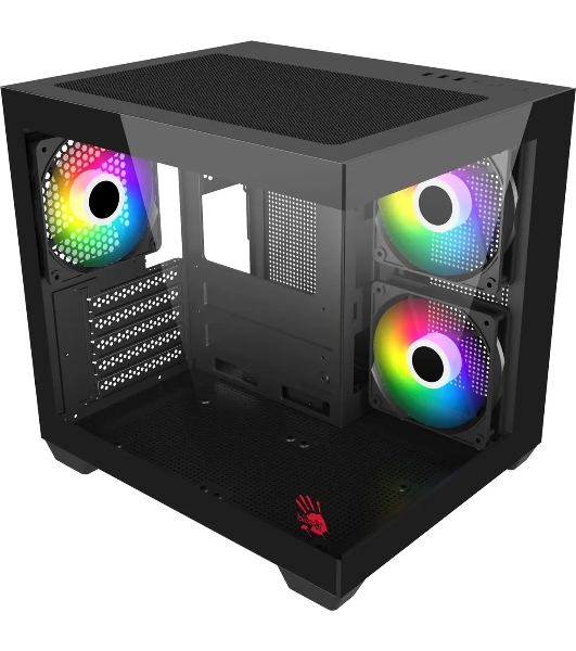 Компьютерный корпус Bloody CC-121 черный без БП mATX 7x120мм 1xUSB 2.0 1xUSB 3.0 audio