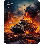 Коврик для мыши Cactus CS-MP-D04M Burning tank 300x250x3мм, фото 1