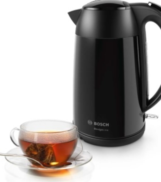 Электрочайник Bosch TWK3P423 черный, 1.7 л, 2400 Вт, скрытый нагревательный элемент