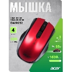 Мышь беспроводная Acer OMR032 черный/красный, 1600 dpi, радиоканал, USB, кнопки - 4, фото12