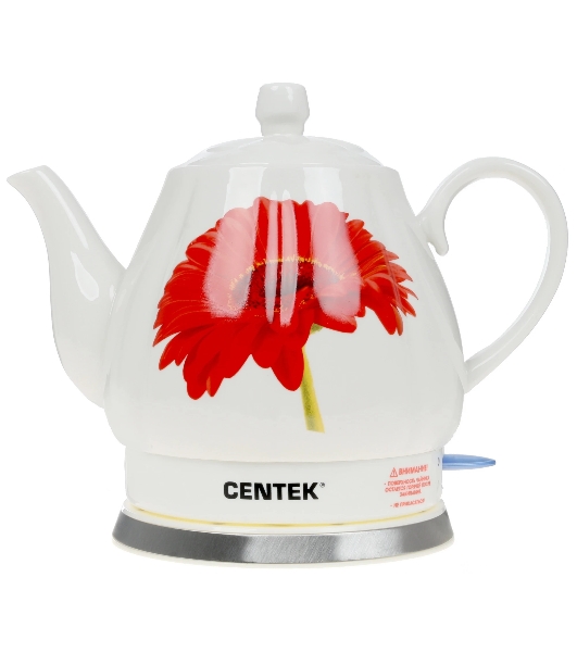 Электрочайник Centek CT-0062 белый, 2.0 л, 2000 Вт, скрытый нагревательный элемент
