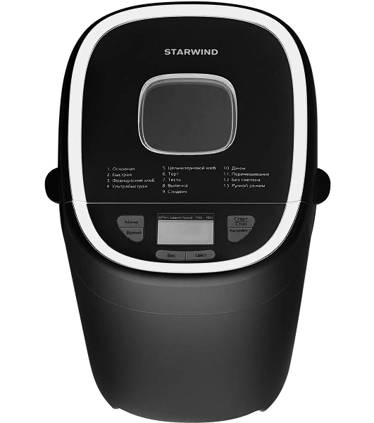 Хлебопечка Starwind SBMP0921 черный, 550 Вт, 0.9 кг, 13 программ
