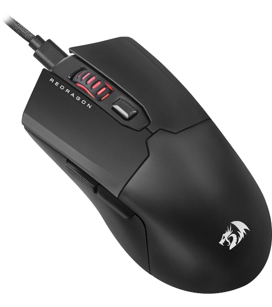 Мышь проводная игровая Redragon FYZU черная (USB, Pixart P3395, Huano, 6 кн., 26000 Dpi, RGb подсветка)