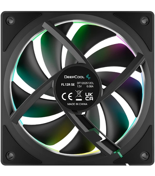 Вентилятор для корпуса Deepcool FL12R SE Reverse ARGb 120х120x25 черный 4-pin 28.67дБ (упак.:1шт) (R-FL12RSE-BKAPN1-G) Ret