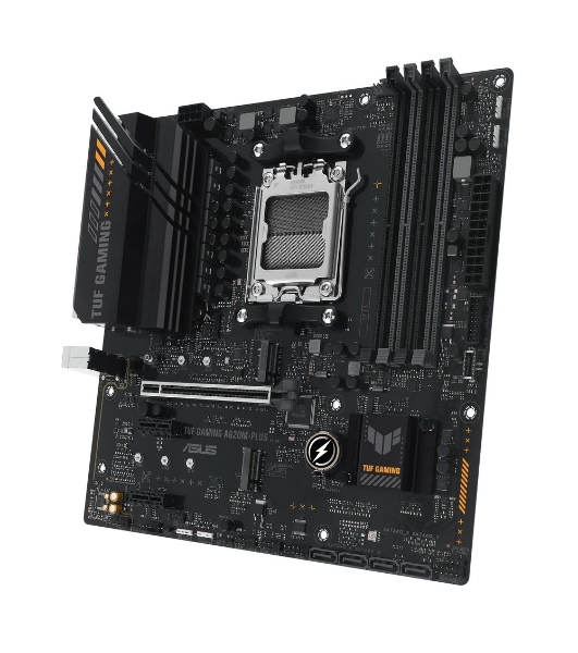 Материнская плата ASUS TUF GAMING A620M-PLUS, AM5, AMD A620, 4xDDR5, 4xSATA, 2xM.2, 1xPCI-E 4.0 x16, 2xPCI-E x1, 2xDP, 1xHDMI, 1x 2.5Gb LAN, 2xUSB-A 3.2 Gen 1, 4xUSB-A 2.0, 3x3.5 мм, 7.1, Micro-ATX