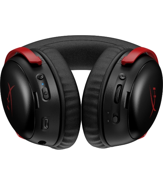Гарнитура HyperX Cloud III S Wireless чёрный/красный, беспроводная, радиоканал, до 120 ч, съёмный микрофон, совместимость с PS5
