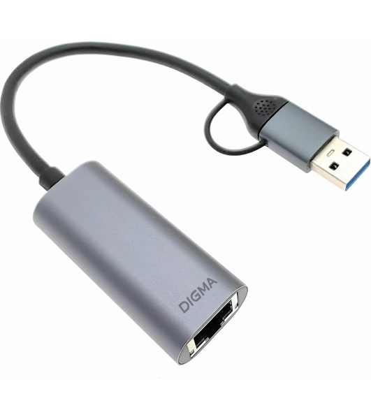 Сетевой адаптер Gigabit Ethernet Digma DLA-GEUC01 USB 3.0