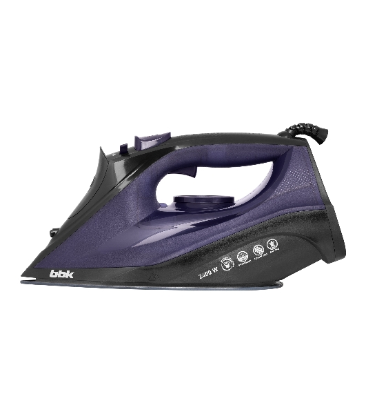 Утюг BBK ISE-2413 (B/V) черный/фиолетовый, 2400 Вт, 40 г/мин, 140 г/мин, 450 мл