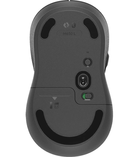 Мышь беспроводная Logitech Signature M650 L графитовый, 4000 dpi, радиоканал, Bluetooth, USB, кнопки - 5