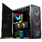 Компьютерный корпус SOEYI 'AX1-B10 SOEYI ATX case with черный coating front panel with flat small mesh, without', фото2