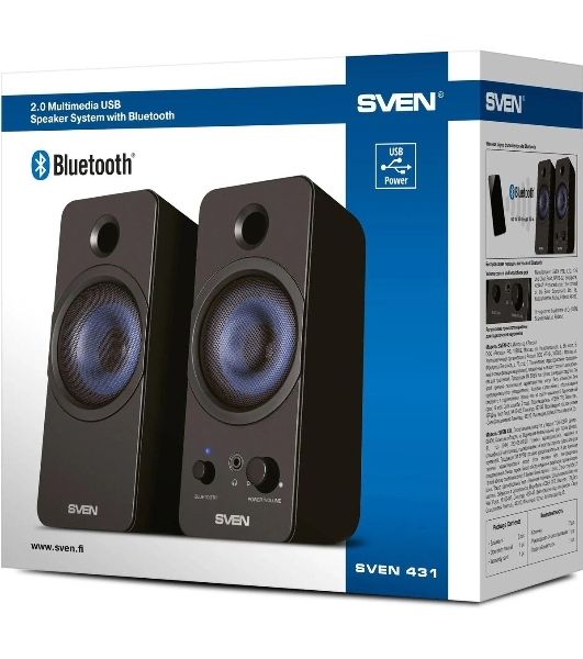 Акустическая система SVEN АС 431, черный (6 Вт, питание USB, Bluetooth)