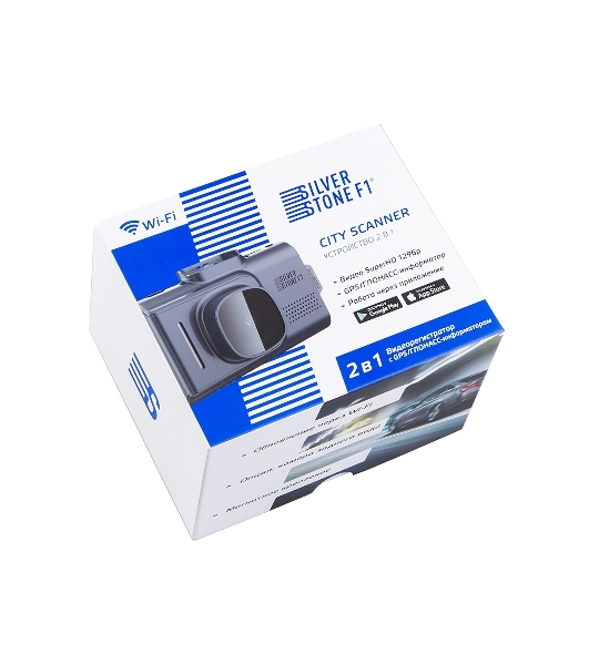 Видеорегистратор Silverstone F1 CityScanner, 2304x1296, 3', GPS, G-сенсор, датчик движения, GPS-информатор