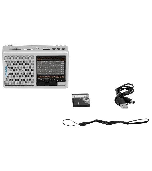 Радиоприемник портативный Hyundai H-PSR160 серебристый USB microSD