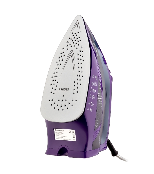 Утюг BRAYER BR4001 фиолетовый/серый, 2600 Вт, 25 г/мин, 140 г/мин, 360 мл