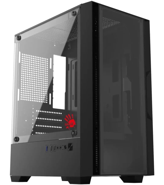 Компьютерный корпус Bloody CC-123 черный без БП mATX 8x120мм 2xUSB2.0 1xUSB3.0 audio bott PSU