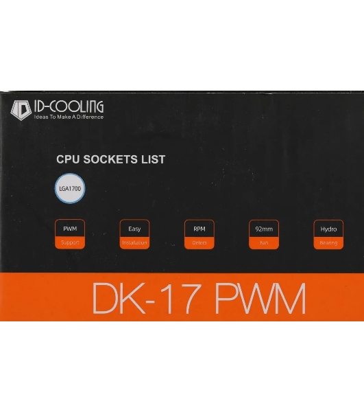Кулер ID-COOLING DK-17 PWM серебристый/черный 92мм алюминий 2200rpm 26db 4-pin 65W 42мм