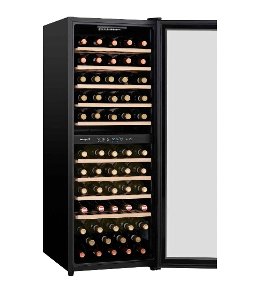 Винный холодильник Weissgauff WWC-77 DB DualZone черный, 2 отсека, 77 бут., класс G