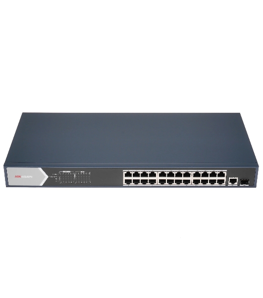 Коммутатор Hikvision DS-3E0526P-E, 24×1 Гбит/с PoE+ + 1×1 Гбит/с SFP, неуправляемый