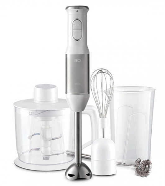 Блендер BQ HB62PS Steel-White. Мощность:1300Вт, 4 в 1 блендер+миксер+измельчитель+насадка для вспенивания молока