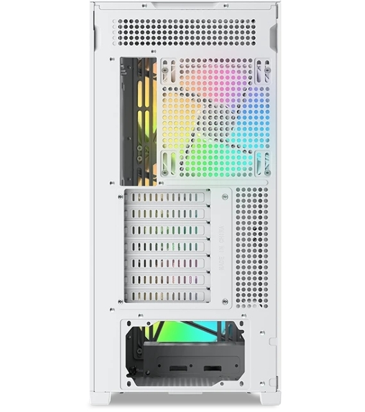 Компьютерный корпус без блока питания SAMA Z60 белый, Midi-Tower, TG, 4x140мм ARGb, 2xUSB 3.0 + 1xUSB 3.1 Type-C, E-ATX, ATX, mATX, mITX белый
