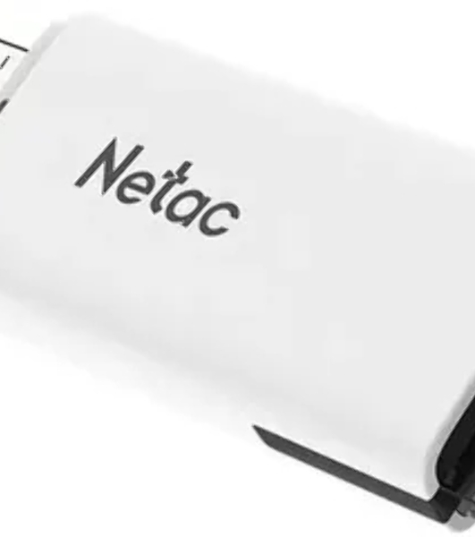Флешка USB Netac U185 (NT03U185N-064G-32WH), 64Gb, USB 3.0, R/W 100/25, белый/серый