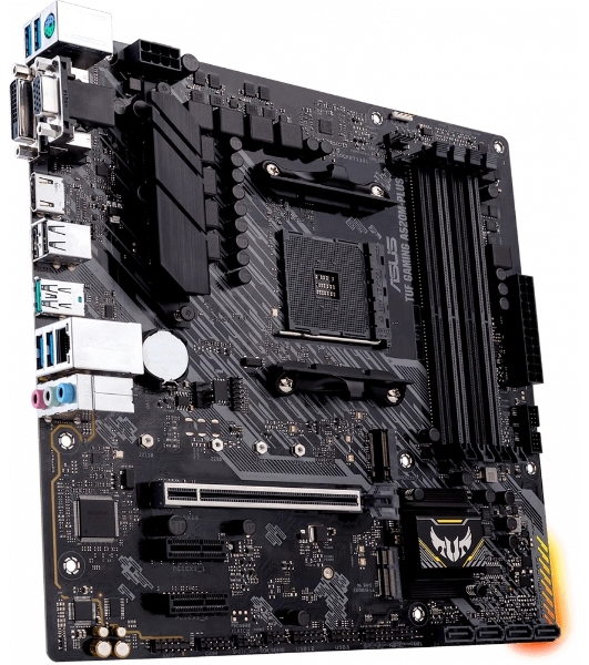 Материнская плата ASUS TUF GAMING A520M-PLUS, AM4, AMD A520, 4xDDR4, 4xSATA, 2xM.2, 1xPCIe 3.0 x16, 2xPCIe 3.0 x1, 1xVGA, 1xDVI, 1xHDMI, 1x1Gb LAN, 1xUSB-A 10Gbps, 4xUSB-A 5Gbps, 2xUSB-A 2.0, 3x3.5 мм, 7.1, mATX