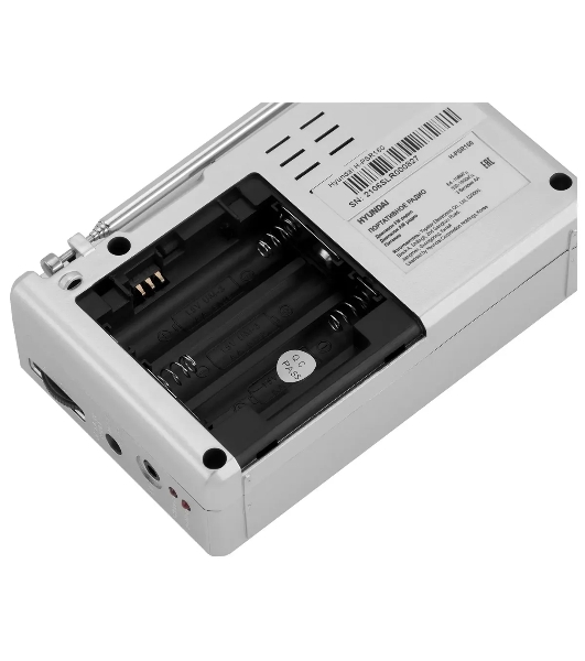 Радиоприемник портативный Hyundai H-PSR160 серебристый USB microSD