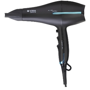Фен Vitek VT-8216 черный/разноцветный, 2200 Вт, ионизация