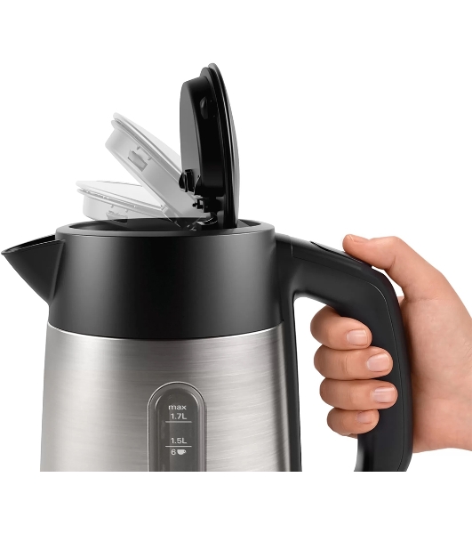 Электрочайник Bosch TWK4P440 черный, 1.7 л, 2400 Вт, скрытый нагревательный элемент