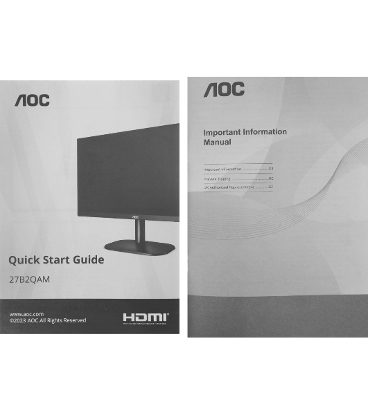 Монитор 27' AOC Value Line 27B2QAM VA 1920x1080, 75 Гц, 4 мс, 16:9, 250 кд/м², 1xHDMI, 1хDP, 1x3.5 мм, черный