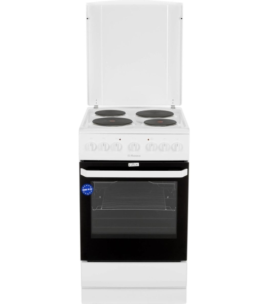Плита электрическая Hansa FCEW54109 белый, конфорок 4 шт, духовка 65 л, 50 см x 85 см x 60 см