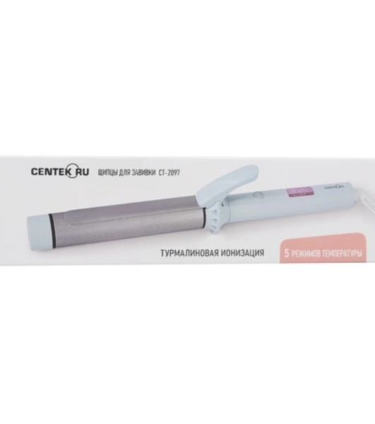 Щипцы для завивки волос Centek CT-2097 белый/сиреневый, 32 мм, 210 °C, 5 режимов