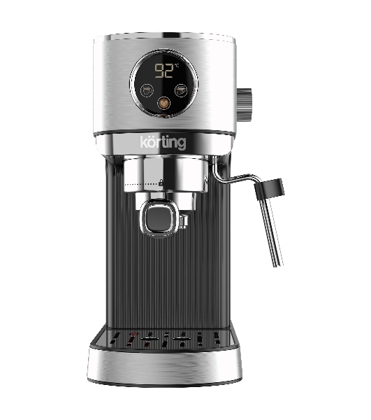 Кофеварка рожковая Korting KCM 1001 EX нержавеющая сталь, молотый, 1.2 л, 1350 Вт, 20 бар
