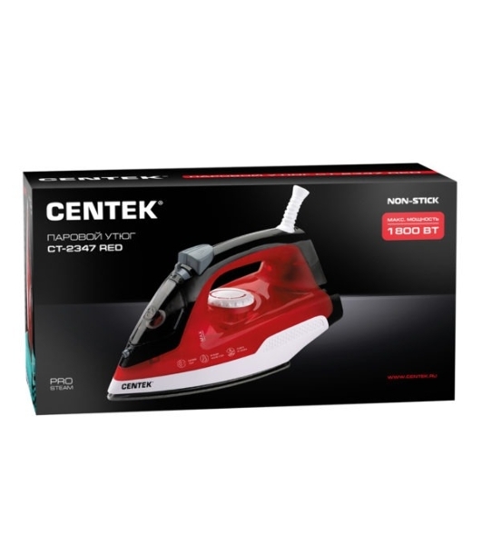Утюг Centek СТ-2347 красный, 1800 Вт, 20 г/мин, 80 г/мин, 200 мл