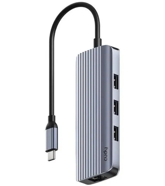 USB-концентратор CUDY UH606, USB Type-C, HDMI + RJ-45 + USB, USB Type-C