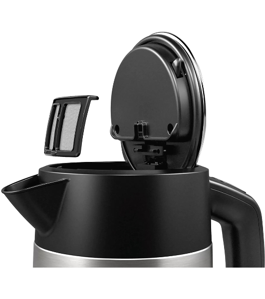 Электрочайник Bosch TWK4P440 черный, 1.7 л, 2400 Вт, скрытый нагревательный элемент