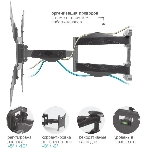 Кронштейн для телевизора Arm media COBRA-45 new черный 4 шт/уп. 22'-65', max 45 кг, 4ст св., нак. + 5° -10°, пов. 160°, от ст. 45-495 мм., max VESA 400x400, фото6