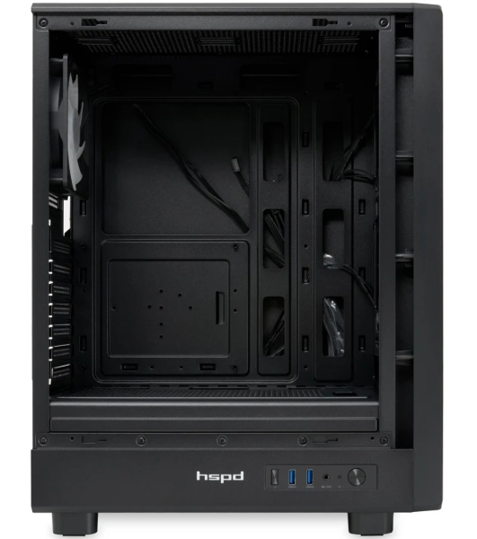 Компьютерный корпус HSPD M510, Mesh Mid Tower, черный, TG, 0.5 SPCC, 4x120мм ARGB ATX, mATX, mITX 180/280/160мм 1x2.5', 1x3.5', 7xPCI 2xUSB-A 3.0 517x277x418мм