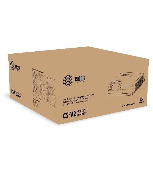 Проектор Cactus Bright CS-V2.WT 3LCD 4400Lm ANSI (1024x768) 30000:1 ресурс лампы:10000часов 1xUSB typeA 1xUSB typeB 2xHDMI 4кг