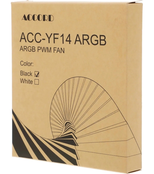 Вентилятор для корпуса Accord ACC-YF14 ARGb 140х140x25 черный 4-pin (ACC-YF14 ARGb BLACK) brown box