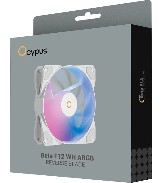 Вентилятор для корпуса Ocypus Beta F12 WH ARGB Reverse Blade White (Beta-F12-WH1AM01X-GL)