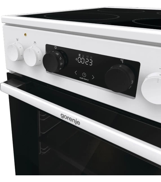 Плита электрическая Gorenje GEC5C61WG белый, конфорок 4 электрических, духовка 70 л, 50 см x 85 см x 59.4 см (без крышки)
