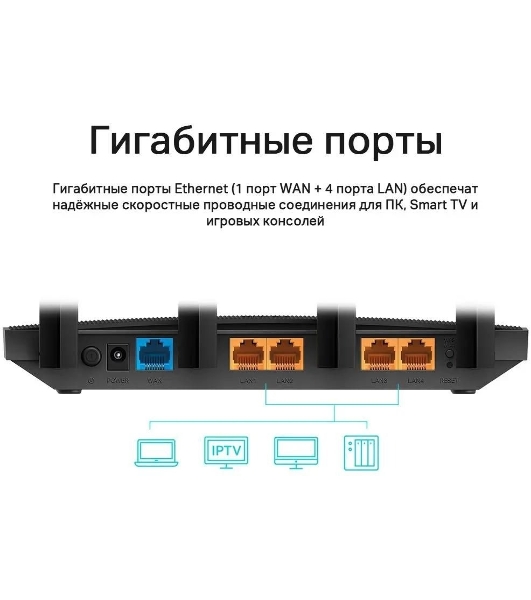 Роутер беспроводной TP-Link Archer C80 AC1900 10/100/1000BASE-TX черный