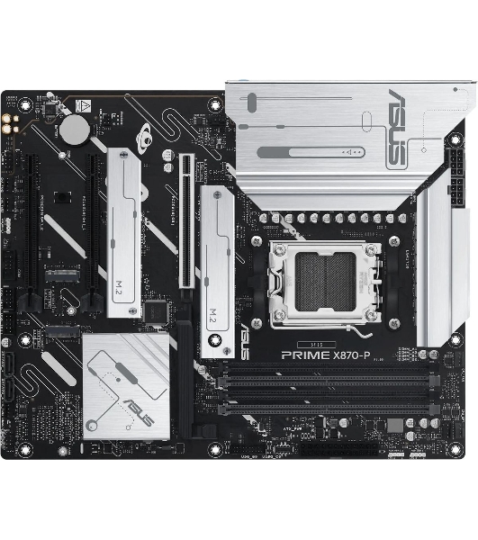 Материнская плата ASUS PRIME X870-P, AM5, AMD X870, 4xDDR5, 2xSATA, 4xM.2, 1xPCIe 5.0 x16, 2xPCIe 4.0 x1, 1xHDMI, 2xUSB-C, 1x 2.5Gb LAN, 4xUSB-A 3.2 Gen 1, 1xUSB-A 3.2 Gen 2, 4xUSB-A 2.0, 3x3.5 мм, 7.1, ATX