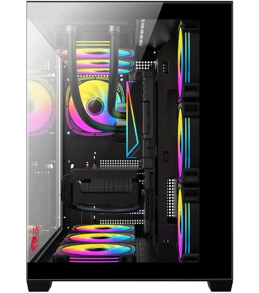 Компьютерный корпус Bloody CC-122 черный без БП ATX 10x120мм 1xUSB2.0 1xUSB3.0 audio