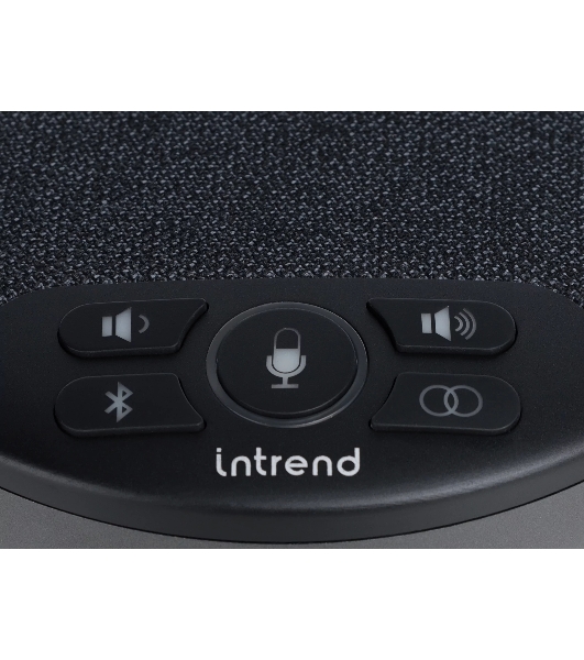 Спикерфон Intrend ITSPH-W200 4 капсюля, BT+USB, эффективный радиус 3м, ANC, AEC, AGC, полнодуплексная связь, беспроводное каскадирование 2х спикерфонов, аккумулятор: время работы в режиме разговора до 12 часов. В комплекте USB-dongle
