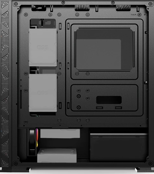 Компьютерный корпус SOEYI 'AX8-B20 SOEYI ATX case with черный coating front panel with flat bigger mesh, without'